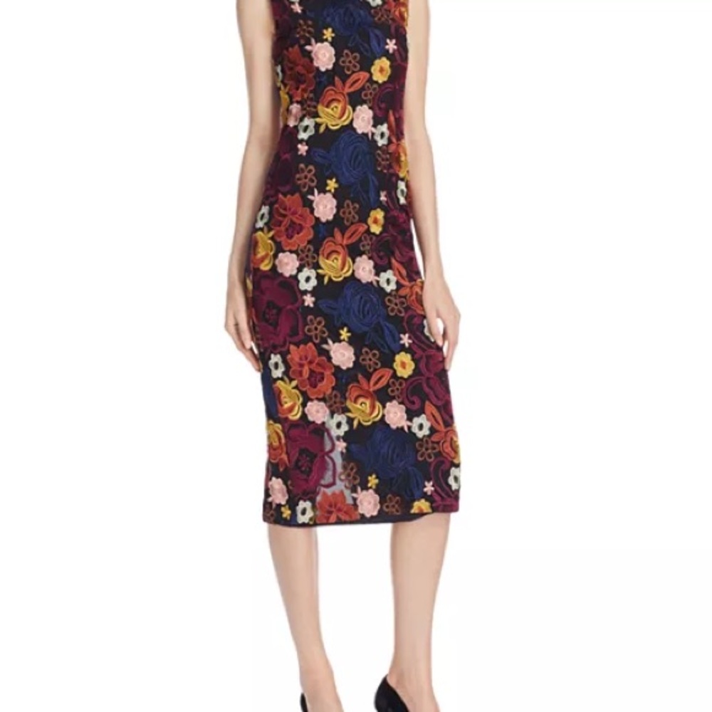 Alice + Olivia Multicolor Floral Midi Dress
